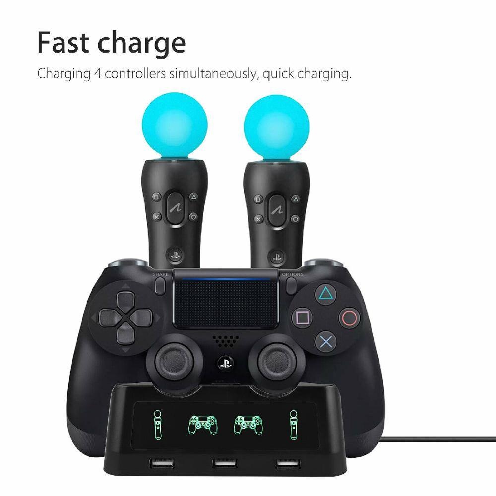 Vr Charging Dock Stand Dual Controller - Dual Fast PS4 Controller Charger Dock