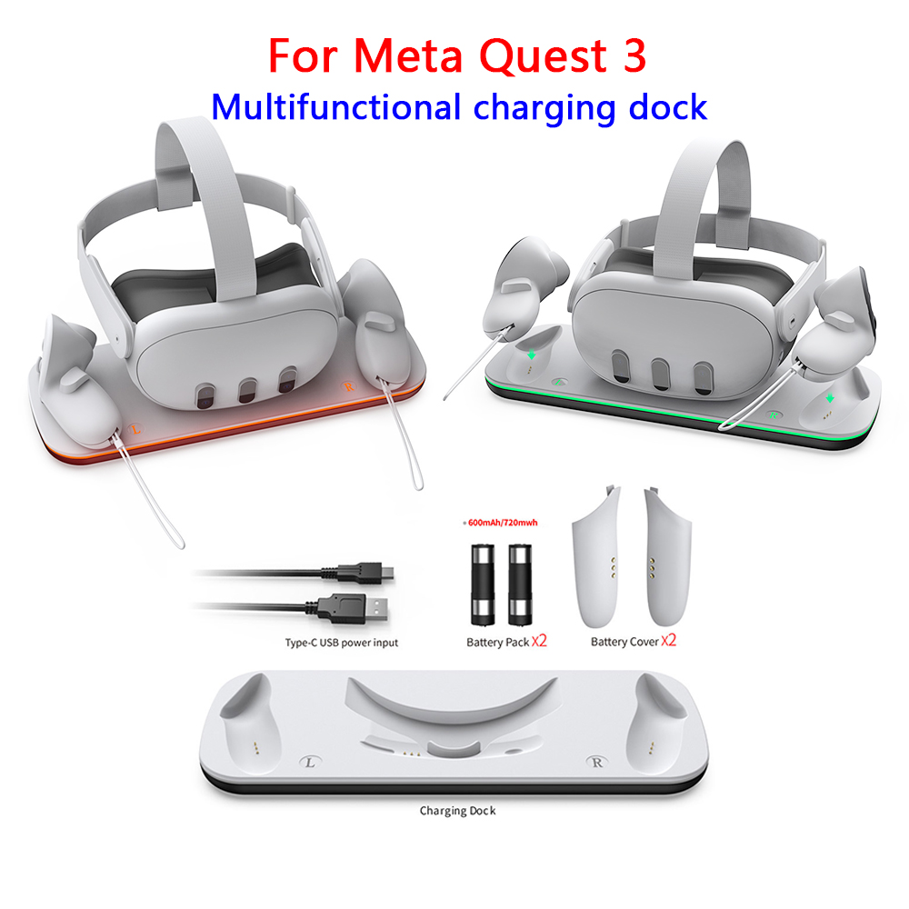For Oculus Quest 3 VR Headset  - Vr Charging Dock Stand Dual Controller ulasan dan harga
