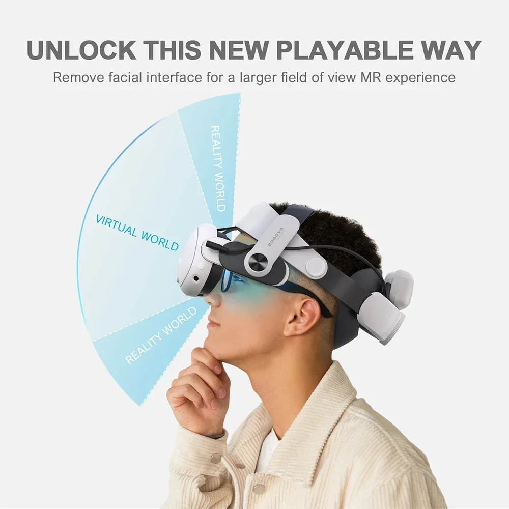 BOBVR M3 Pro Head Strap Compat - Head Strap With Battery Pack Vr Elite ulasan dan harga